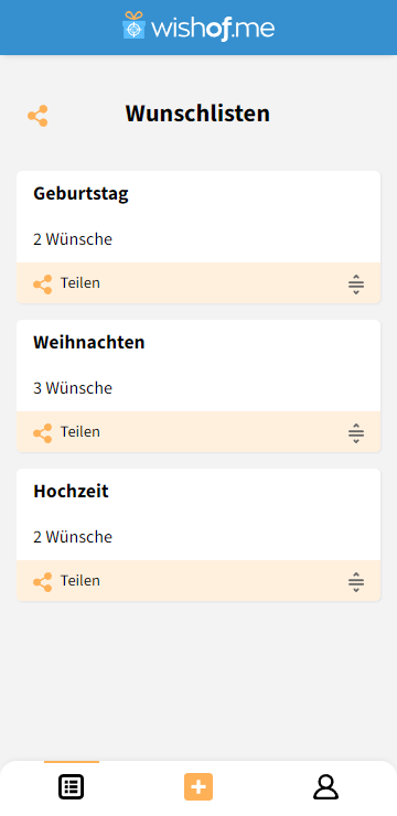 Mobile: WishOf.Me | Online Wunschliste als App (Beste Wunschzettel-App)